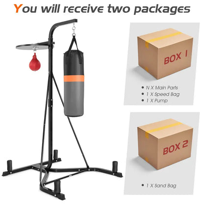 Dual-Use Boxing Stand  Stable Mount for Heavy Bags and Speed Bags