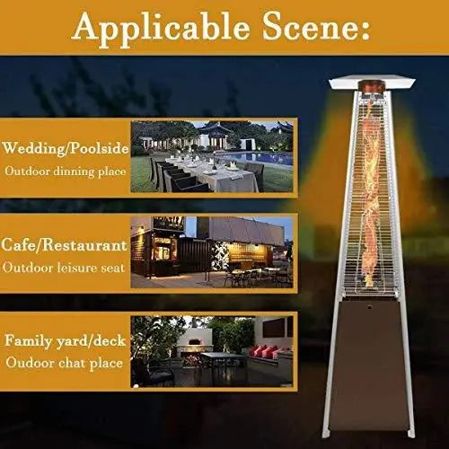 Dual Pyramid Propane Patio Heater Set  42,000 BTU Tower Heaters for Extended Outdoor Comfort
