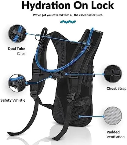 Road Runner 12L Hydration Backpack  2L Water Bladder for Hiking, Running, Biking, Raves