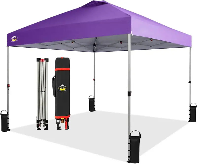 10×10 One-Click Pop-Up Awning  Silver-Coated Sunshade Canopy for Beach, Picnic & Outdoor Events