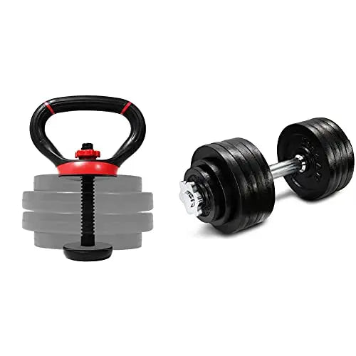 Yes4All Adjustable Dumbbells Set 60 lbs with Connector, Cast Iron Plates, Chrome Handles, Star-Lock Collars, 5-Year Warranty