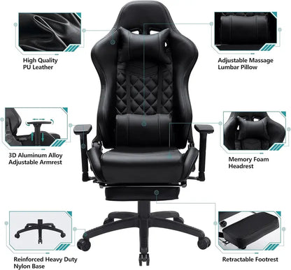 Ergonomic PU Leather Office Chair  High-Back Support for Extended Sitting