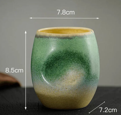Zonema Natural-Glaze Ceramic Espresso Mug  Handcrafted Matte Finish