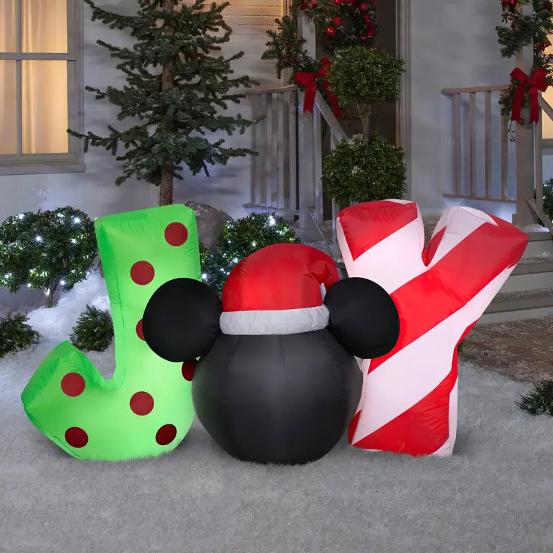 5′ Disney Mickey Mouse JOY Inflatable Sign with LED Lights  Indoor/Outdoor
