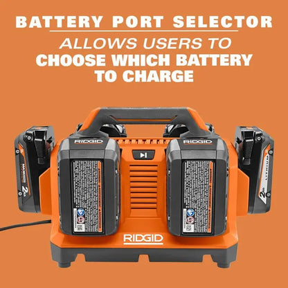RIDGID 18V 6-Port Sequential Charger AC86096