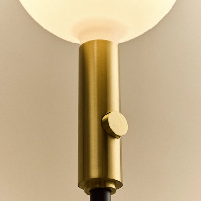 Poise Adjustable Floor Lamp in Brass + Sphere V