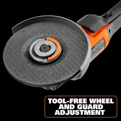 RIDGID R86047B-AC93044SBN 18V Brushless Angle Grinder Kit with Batteries &amp; Charger