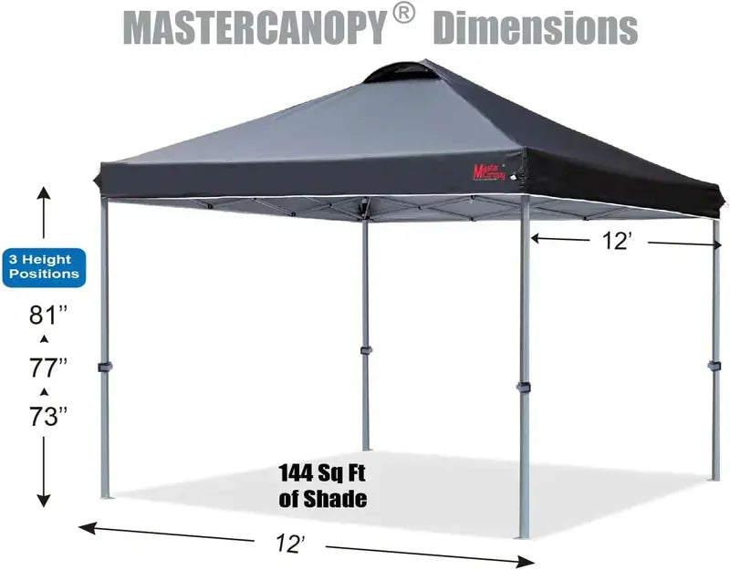 10×10 Black Pop-Up Canopy Tent  Durable Instant Shelter with Roller Bag for Transport