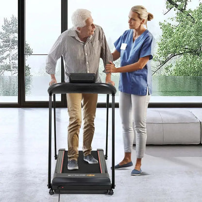 Senior-Friendly Walking Treadmill  2.5 HP Home Fitness Machine with Extended Handrails, 300 lb Capacity &amp; Heart Rate Monitoring