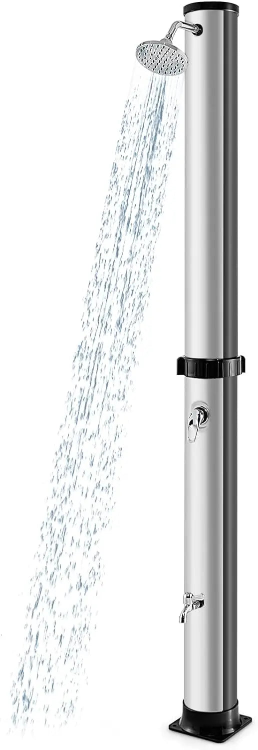 10-Gallon Freestanding Solar Outdoor Shower  7.2 FT Height with Rotating Head