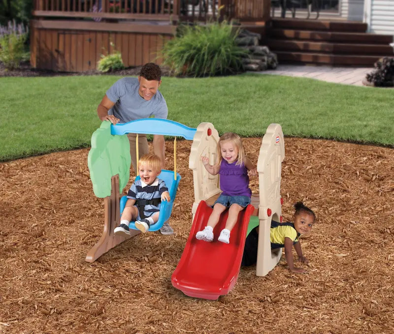 Little Tikes Hide and Seek Climber and Swing  Kids Slide Backyard Play Set