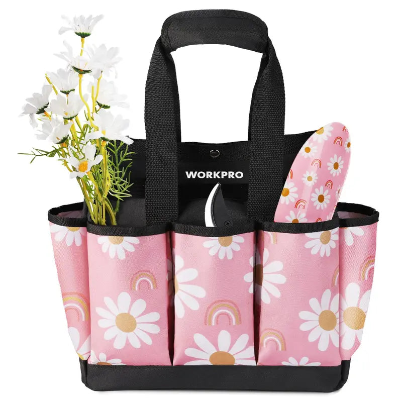 WORKPRO 12″ × 12″ × 6″ Garden Tool Storage Bag  9-Compartment Organizer