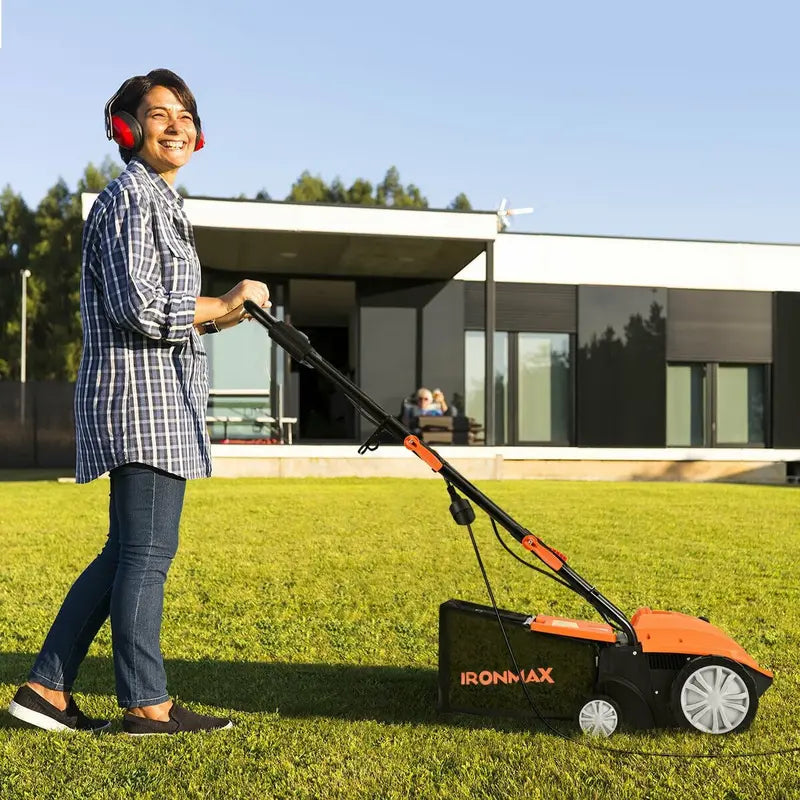 2-in-1 Electric Lawn Dethatcher & Weeder  12-Amp, 3-Depth Adjustable Tool