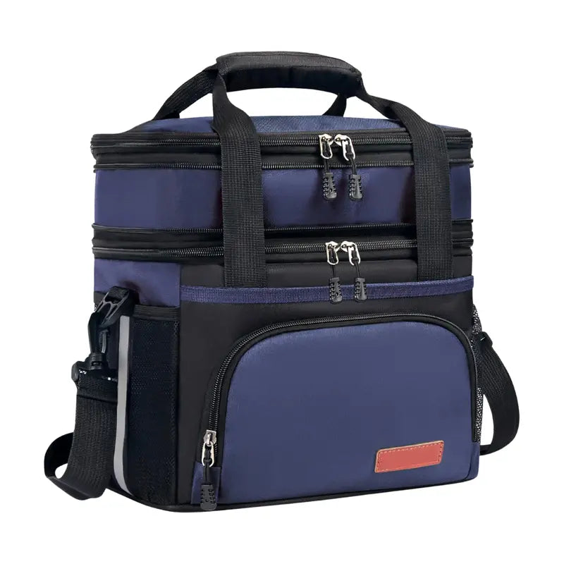 16L Insulated Lunch Tote with Segregated Compartments and Adjustable Shoulder Strap
