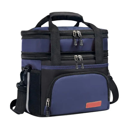 16L Insulated Lunch Tote with Segregated Compartments and Adjustable Shoulder Strap