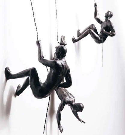 Contemporary Climbing Figure Wall Art  Minimalist Accent Piece