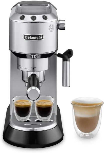 De’Longhi Dedica EC685 Manual Espresso Machine with Stainless Steel Frothing Wand