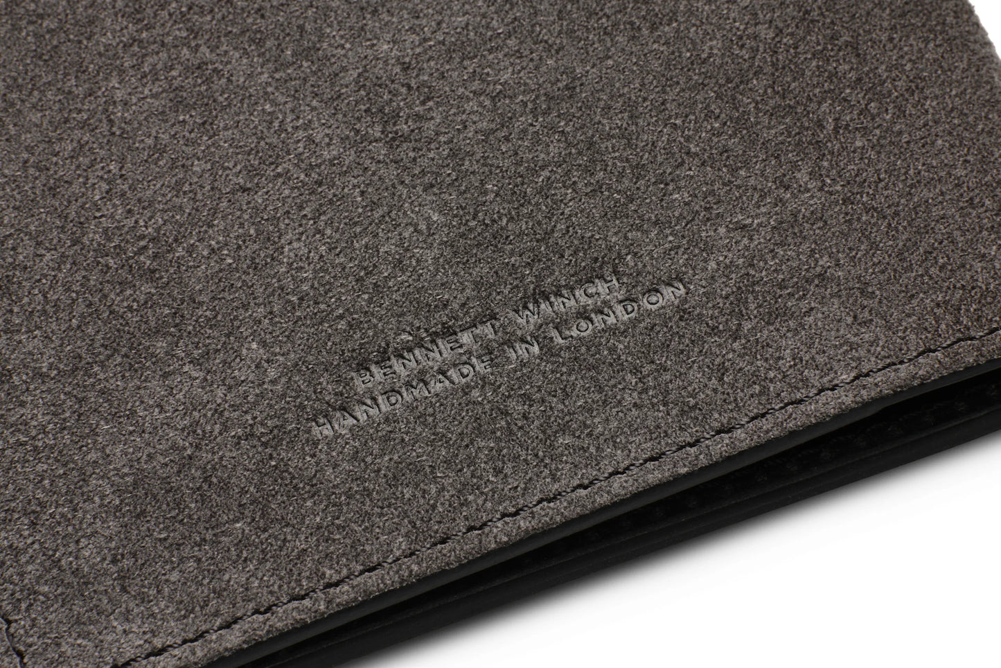 Suede Passport Wallet - Storm Grey