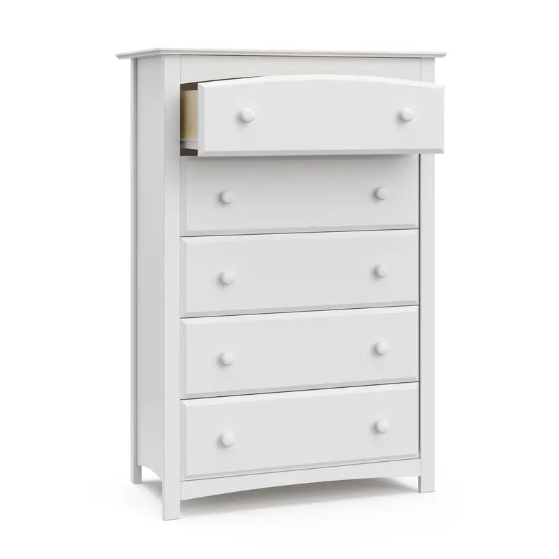 Kenton 5-Drawer Modern White Vertical Dresser