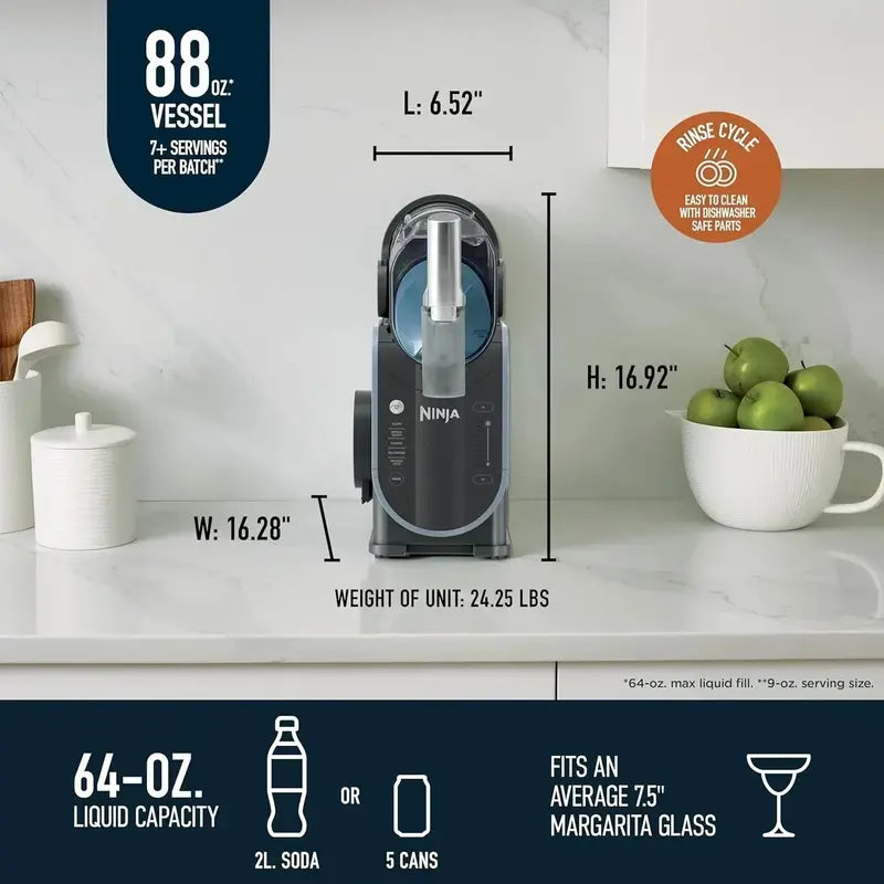 Ninja SLUSHi Frozen Drink Machine  88 oz Capacity, RapidChill Tech, 5 Preset Slushie Programs