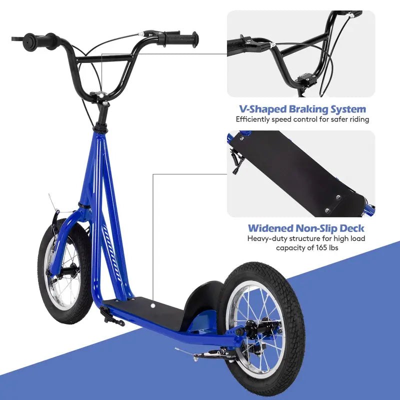 Dual-Purpose Kick Scooter  Lightweight Carbon Steel Frame for Kids and Adults