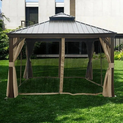 Alexander 12′ x 12′ Aluminum Patio Gazebo  Rust-Resistant Outdoor Shade Structure