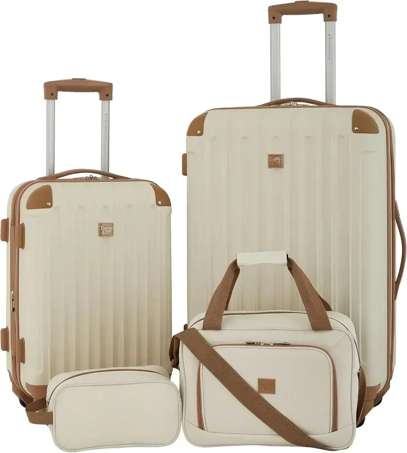 Coolife Lilac Hardside Luggage Set  4-Piece Expandable Spinner Suitcase Collection
