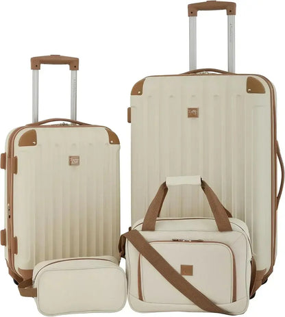 Coolife Lilac Hardside Luggage Set  4-Piece Expandable Spinner Suitcase Collection