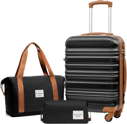 LONG VACATION ABS+PC 6-Piece Luggage Set  Expandable Hardshell Suitcases with YKK Zippers, TSA Locks & 360° Wheels