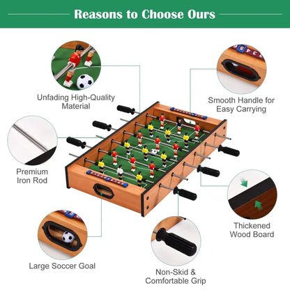 Dual-Function Mini Game Table — Foosball & Air Hockey Combo with Authentic Play Surface