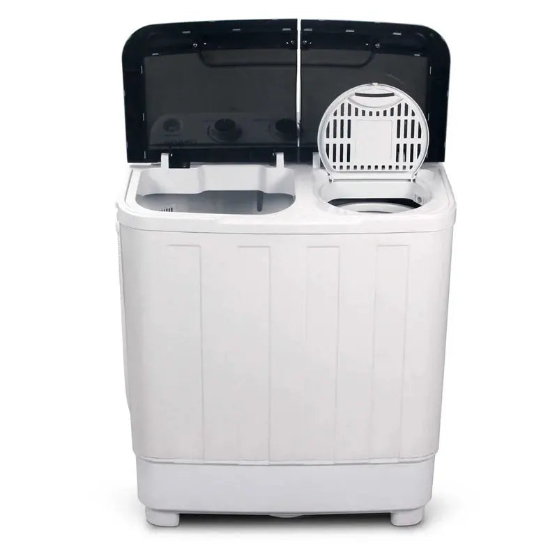 Devanti 5kg Portable Twin-Tub Washing Machine  Compact White Laundry Solution