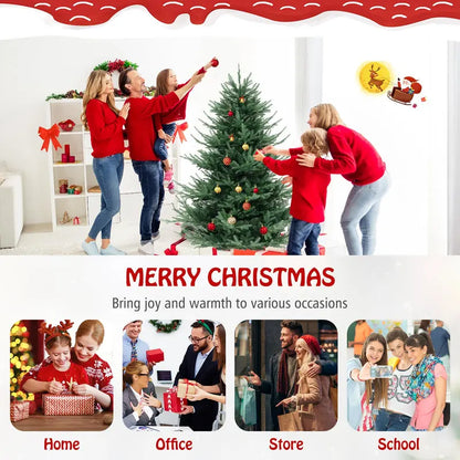 6 ft Faux Hinged Full-Profile Christmas Tree  240 Warm White LEDs & 778 Branch Tips