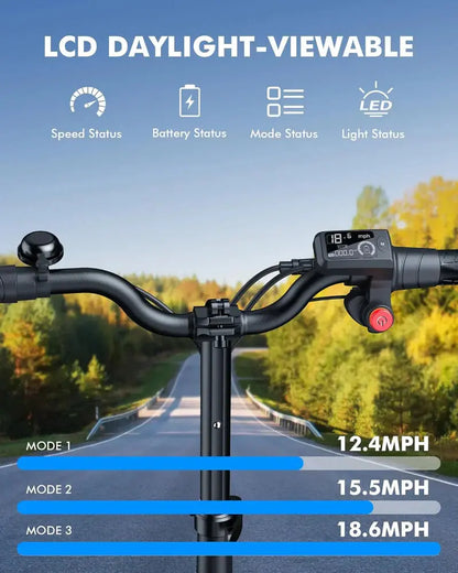 Electric Scooter for Adults  Foldable Commuter Scooter with Oversized Front Basket