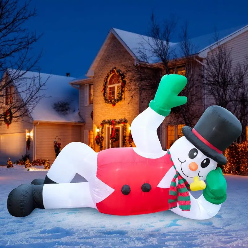 Holidayana 4.5ft Merry Christmas Santa Hat Inflatable with LED Lights for Yard & Garden Decor