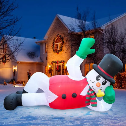 Holidayana 4.5ft Merry Christmas Santa Hat Inflatable with LED Lights for Yard & Garden Decor