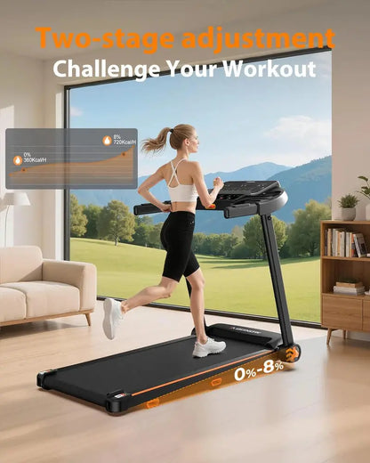 Foldable Home Treadmill with Adjustable Incline  Dual LED Display & Office-Friendly Design