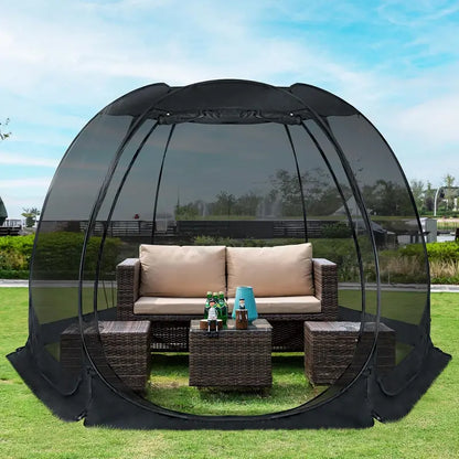 Igloo-Style Screen Gazebo  Mosquito-Proof Canopy Tent for 615 People, Ventilated & Spacious