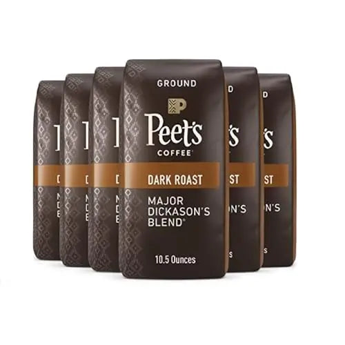 Peet’s Major Dickason’s Dark Roast Ground Coffee, 63 Ounces (Pack of 6)