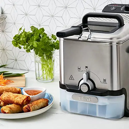 T-fal Ultimate Steel Deep Fryer  3.5L Capacity with Basket, Precise Temperature Control & Oil-Level Indicator