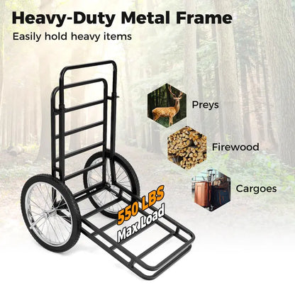 Heavy-Duty Folding Deer Cart  550-LB Capacity with 20-Inch All-Terrain Wheels