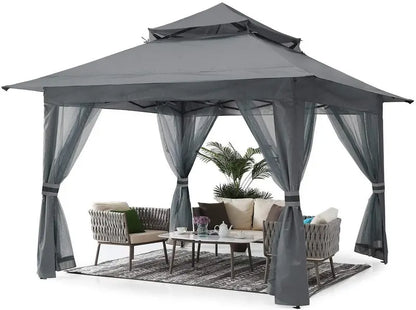13×13 Pop-Up Outdoor Gazebo with Mosquito Netting & Canopy Shelter