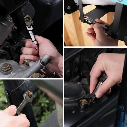 WORKPRO 8-Piece Stubby Flex-Head Ratcheting Combination Wrench Set