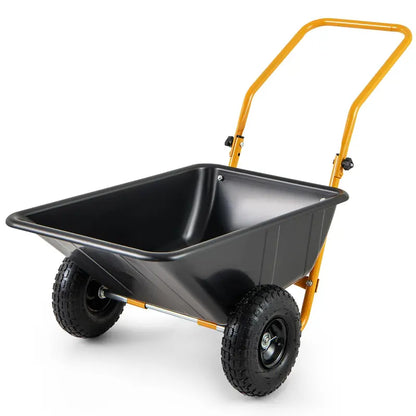 Dual-Wheel Pneumatic Tire Wheelbarrow  330-LB Garden Utility Cart