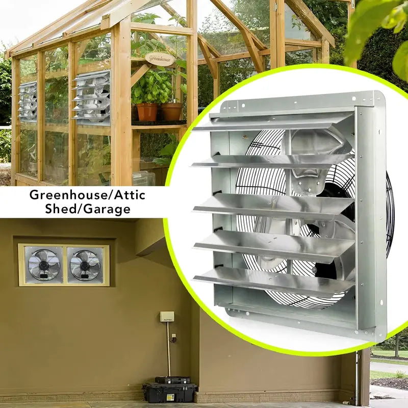 KEN BROWN 20″ Corrosion-Resistant Shutter Exhaust Fan with Automatic Aluminum Shutters for Superior Airflow
