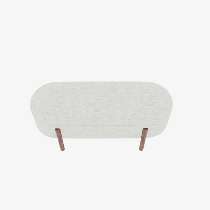 Marianne   Banc coffre de rangement en tissu boucl  cr me