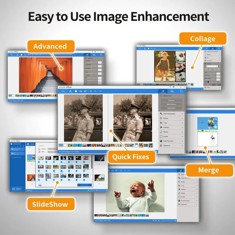 Plustek Photo Scanner, 4 6 Photo in 2sec, Auto Crop and Deskew CCD Sensor