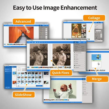 Plustek Photo Scanner, 4 6 Photo in 2sec, Auto Crop and Deskew CCD Sensor
