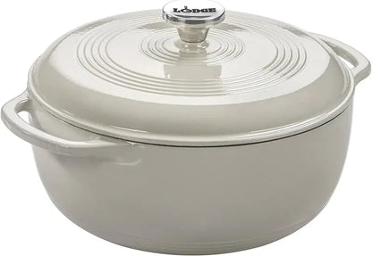 Lodge 6-Quart Island Spice Red Enamel Cast Iron Dutch Oven  Moisture-Sealing Lid, Dual Handles