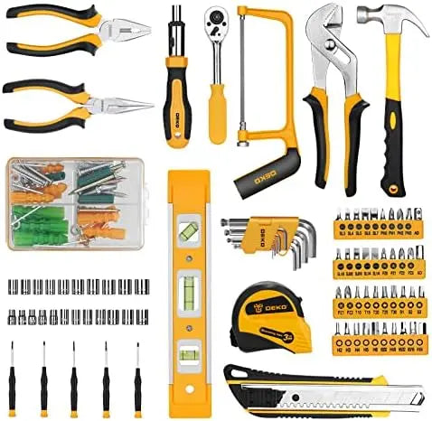 DEKOPRO 228-Piece Auto Repair Tool Set with Socket Wrenches, Plastics Toolbox Storage Case