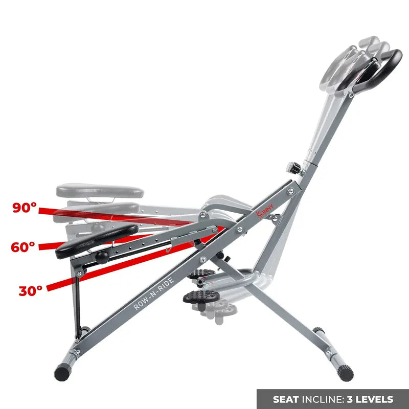 Sunny Health & Fitness Row-N-Ride Squat Assist Trainer with LCD Monitor & Adjustable Tension for Full-Body Workout
